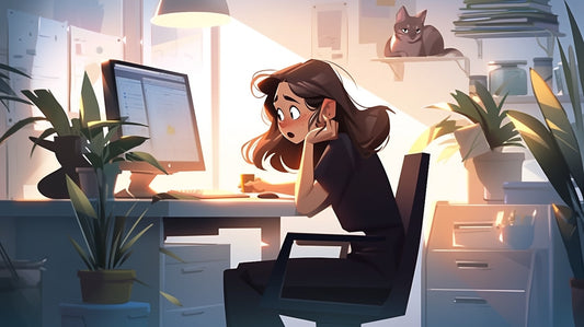 Woman feeling anxious checking email