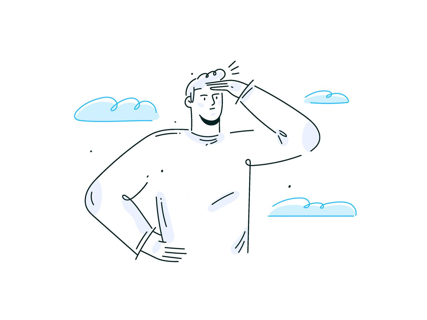 Man looking forward to the horizon