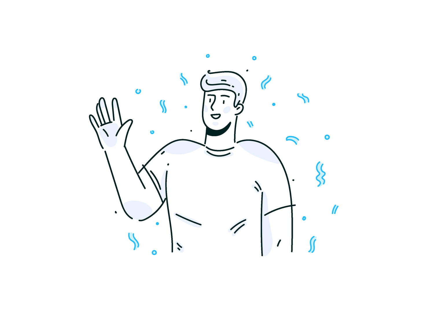 Illustration of a man waving
